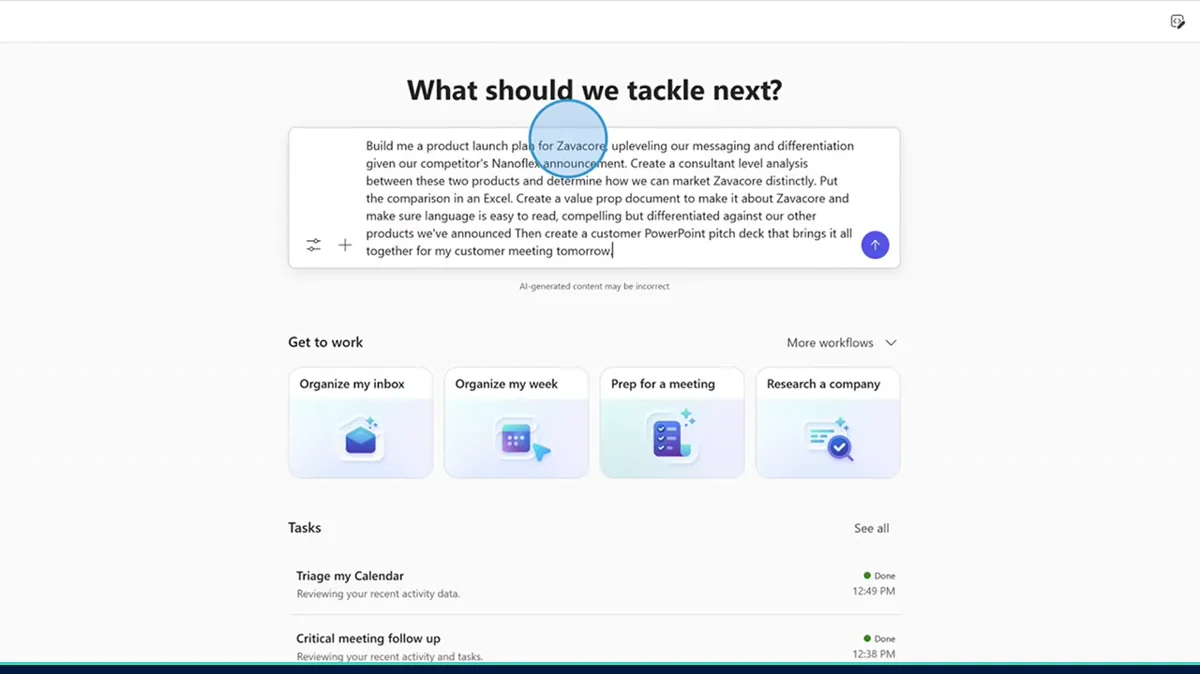 Panel de Microsoft Copilot Cowork con flujos de trabajo y tareas: qué es y cómo activarlo